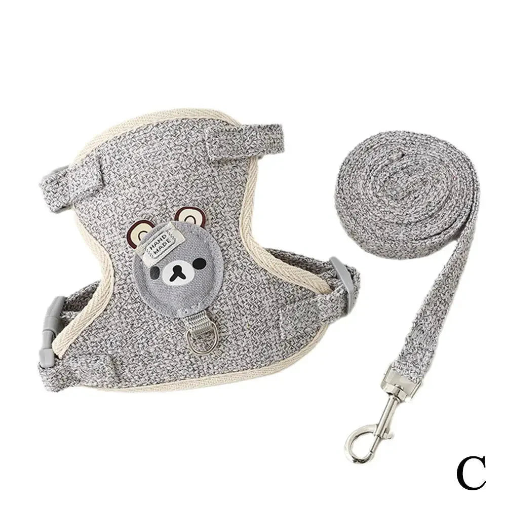 Soft Bear Harness & Leash Set for Cats & Small Dogs