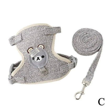 Soft Bear Harness & Leash Set for Cats & Small Dogs