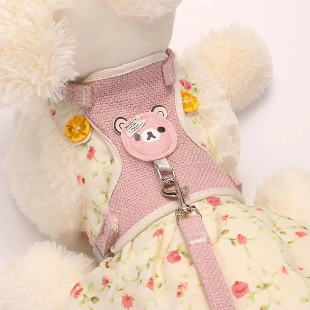 Soft Bear Harness & Leash Set for Cats & Small Dogs