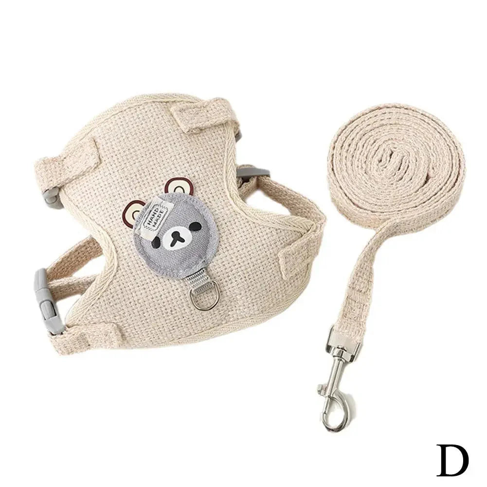 Soft Bear Harness & Leash Set for Cats & Small Dogs