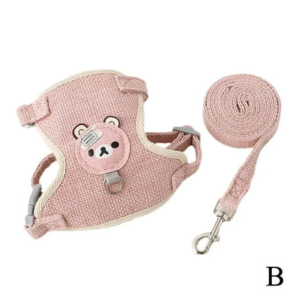 Soft Bear Harness & Leash Set for Cats & Small Dogs