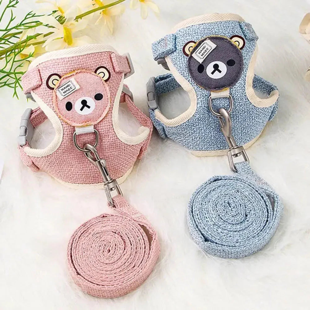 Soft Bear Harness & Leash Set for Cats & Small Dogs
