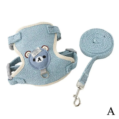 Soft Bear Harness & Leash Set for Cats & Small Dogs